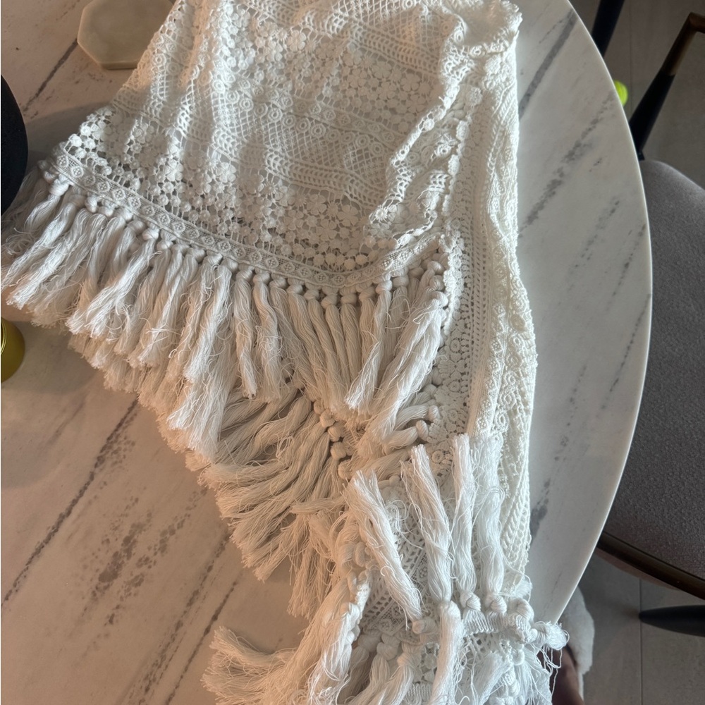 Elegant White High Low Lace Skirt